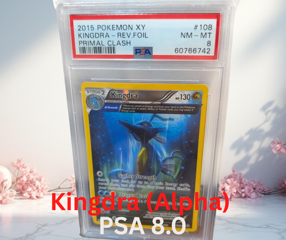 Pokemon Kingdra (Alpha) Primal Clash PSA 8